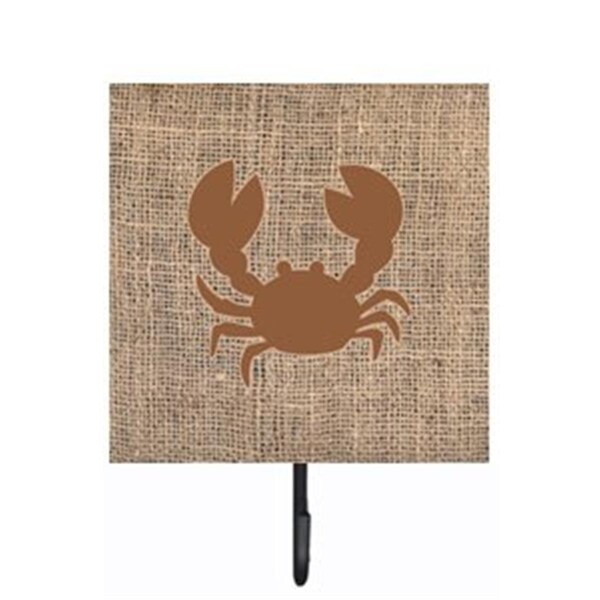 Carolines Treasures Crab Burlap and Brown Leash Or Key Holder BB1104-BL-BN-SH4 - main